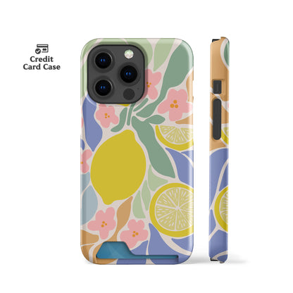 Abstract Lemons Card Case