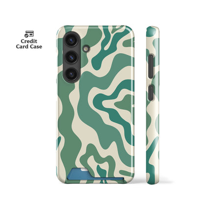 Abstract Wavy Green Slim Card Case