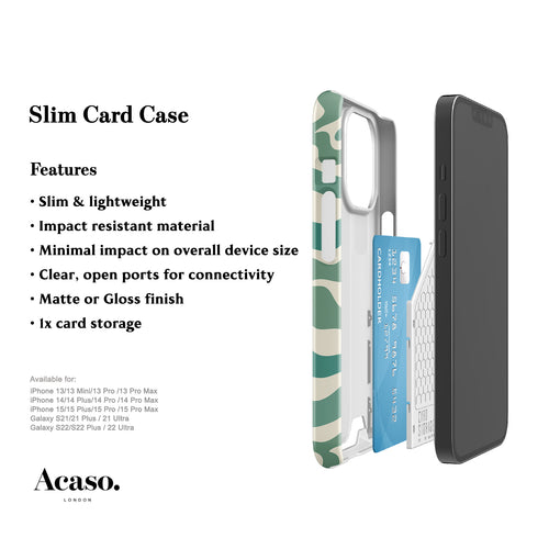 Abstract Wavy Green Card Case