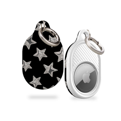 3D Stars Black AirTag Holder