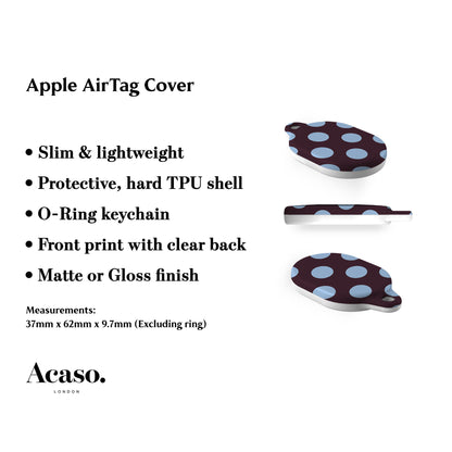 Dark Purple Dots AirTag Holder