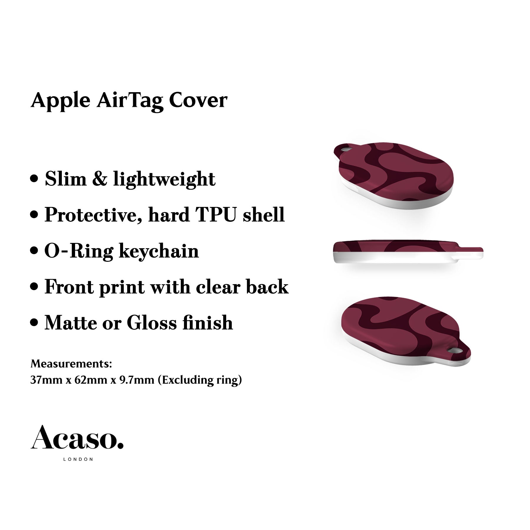 Deep Rose Wave AirTag Holder