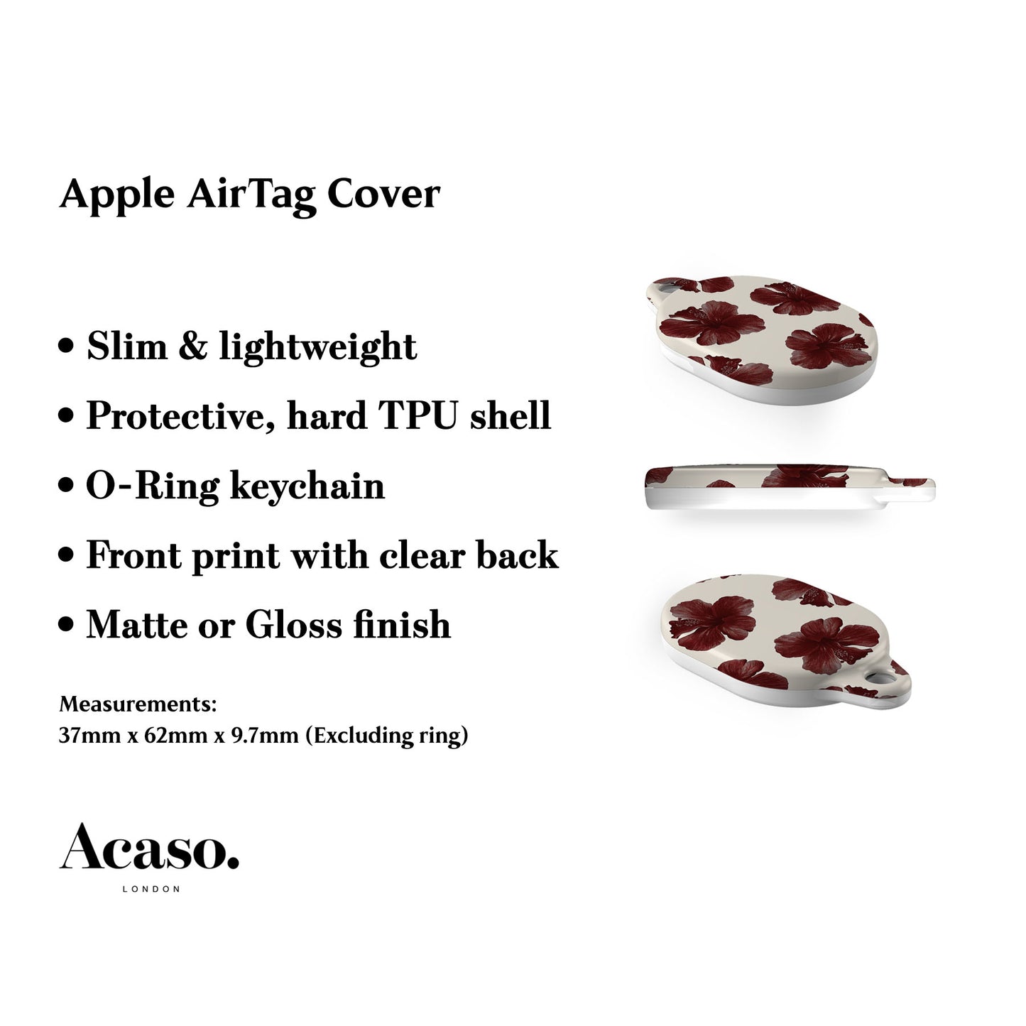 Hibiscus Flower AirTag Holder