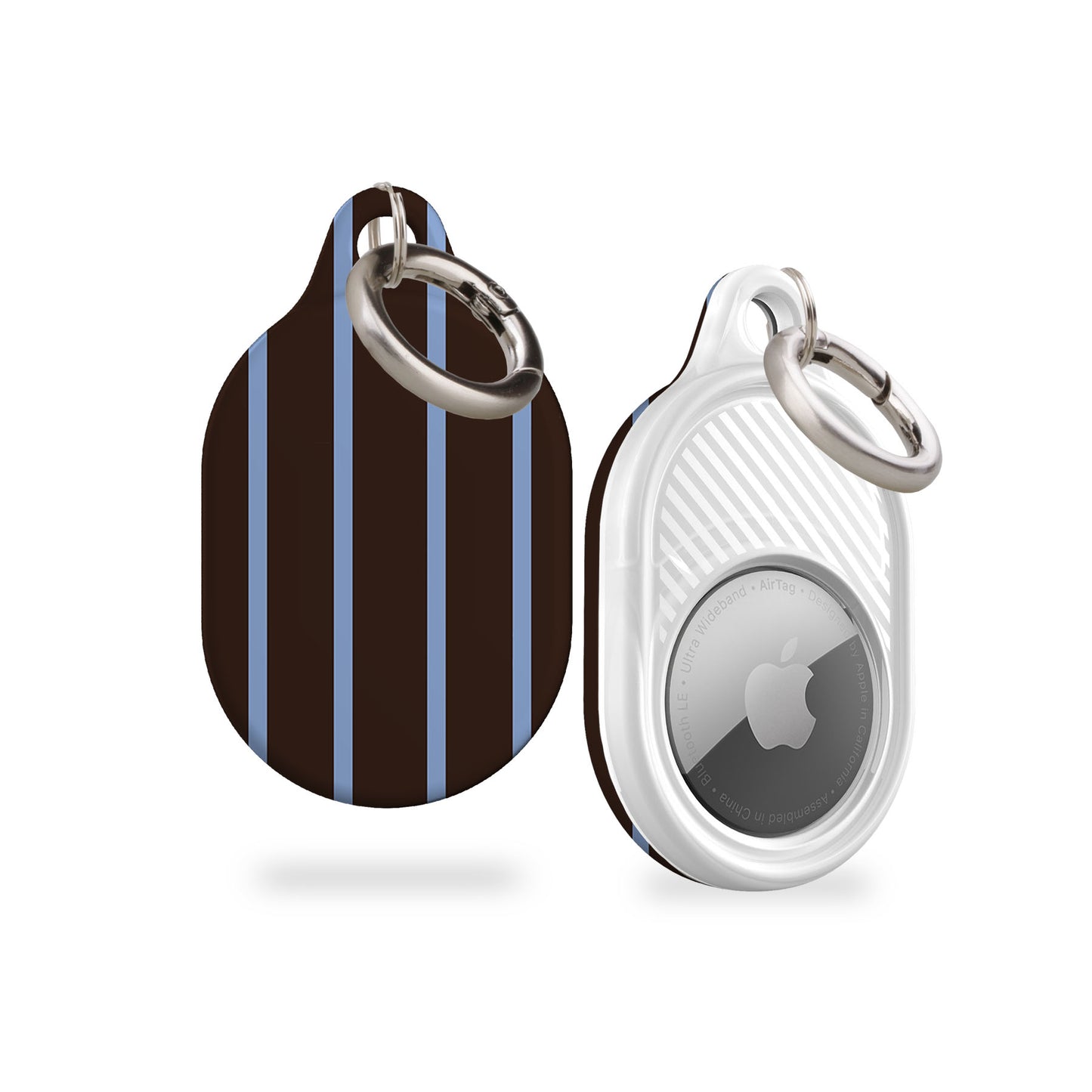 Minimal Blue Striped AirTag Holder