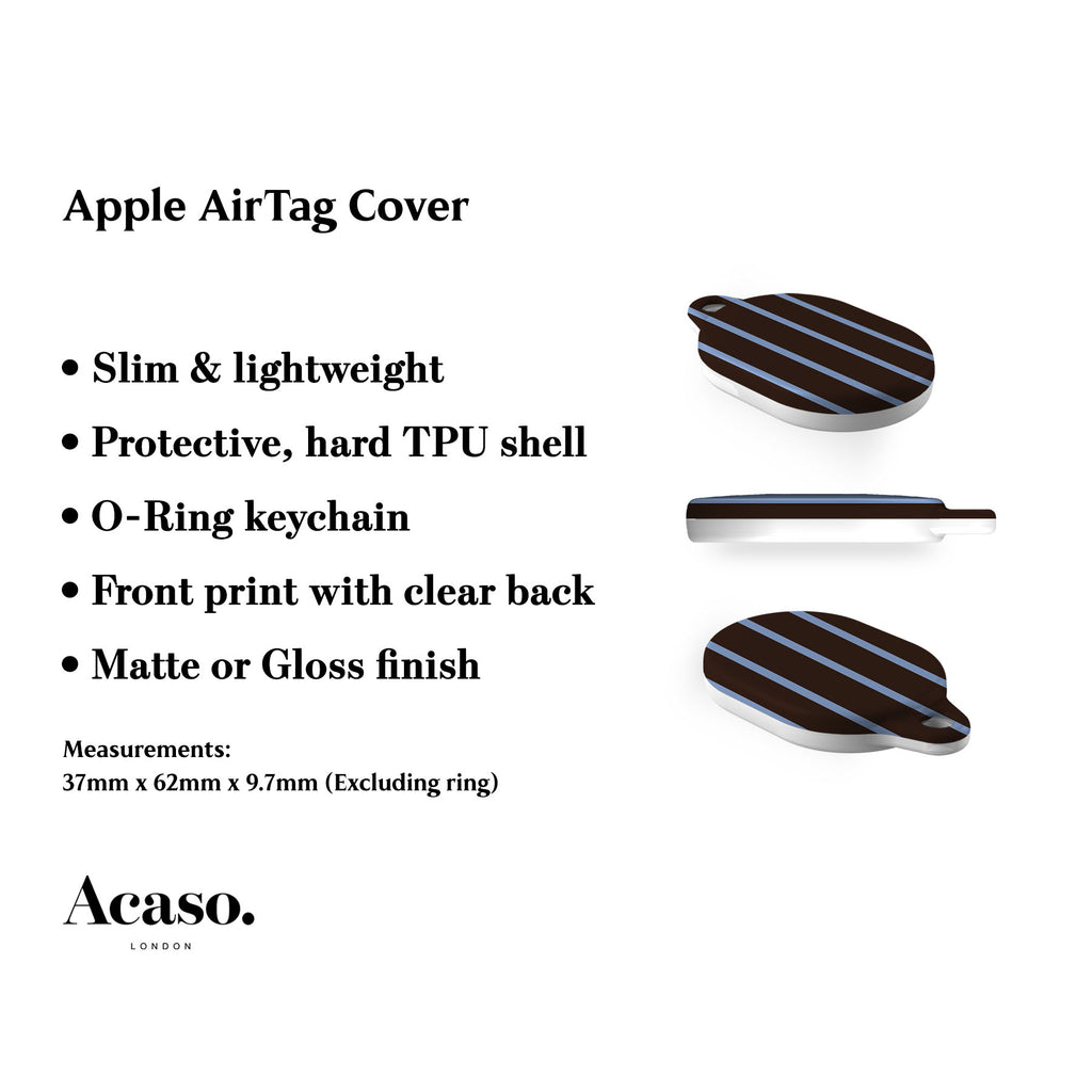 Minimal Blue Striped AirTag Holder