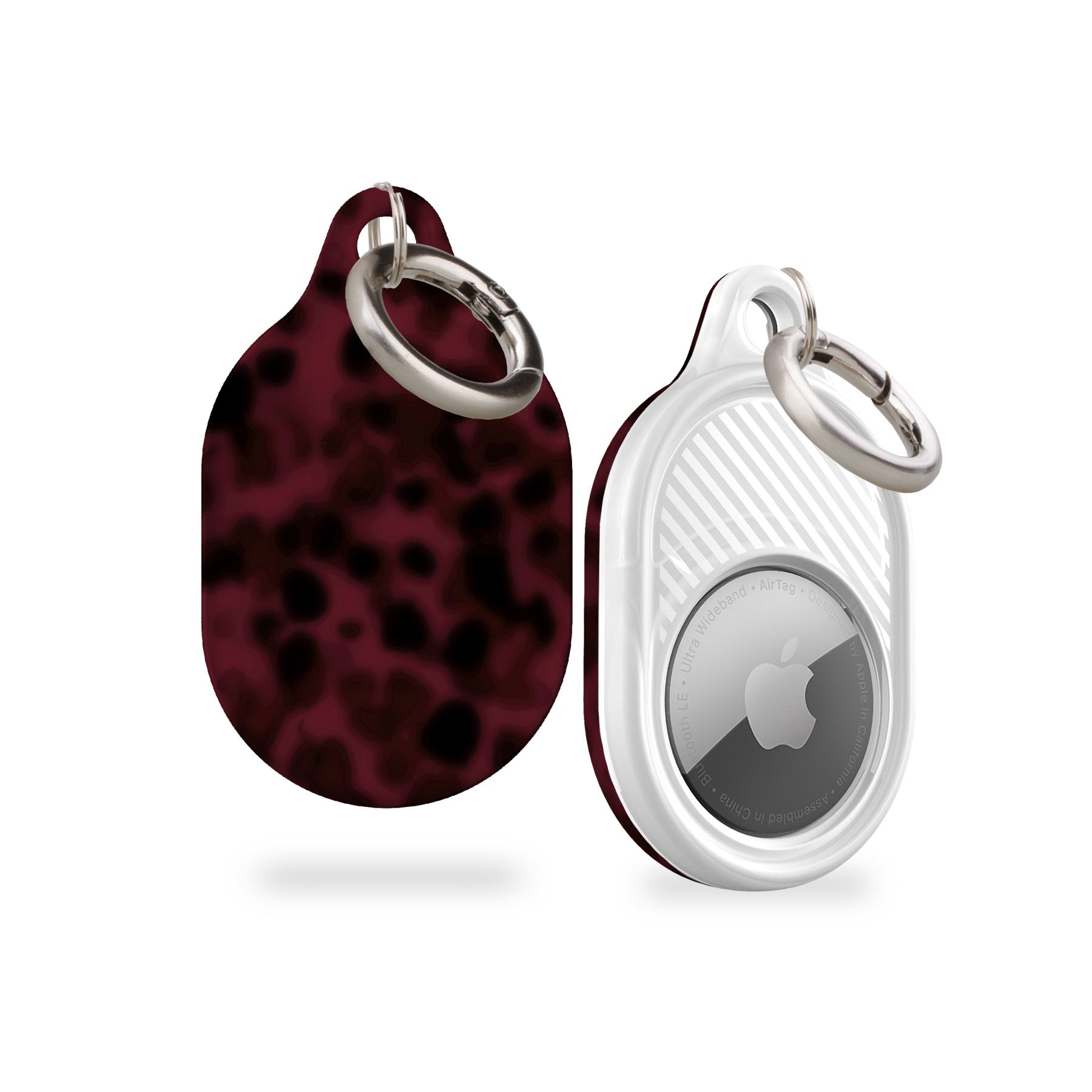 Maroon Tortoise Shell AirTag Holder