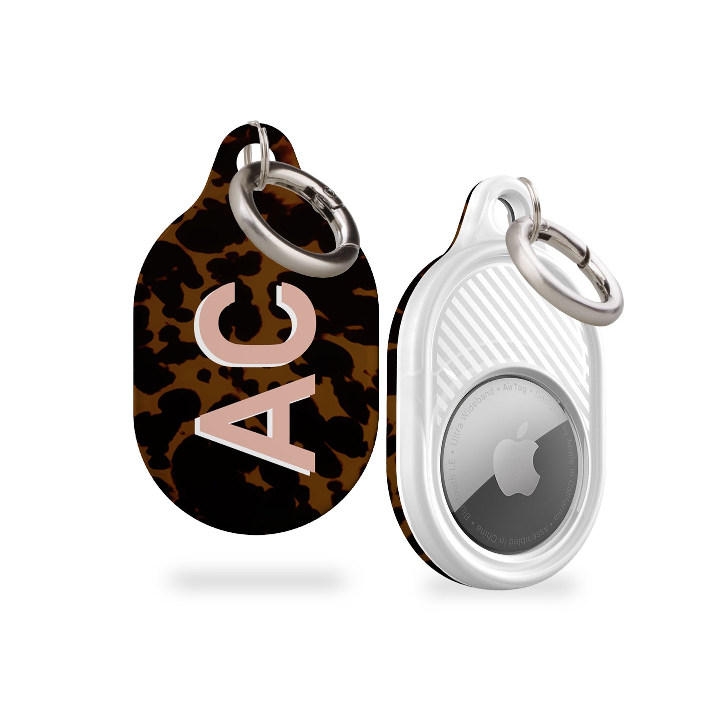 AIRTAG HOLDER Personalised Tortoise Shell