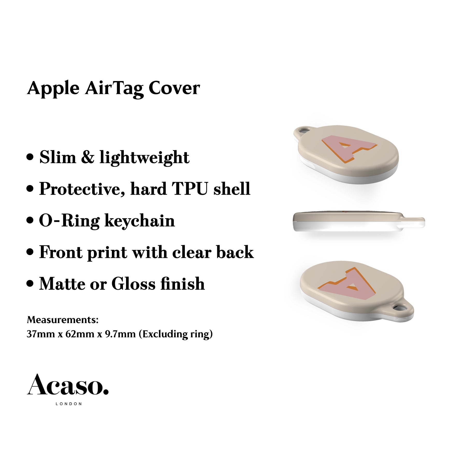 Custom Initial AirTag Holder