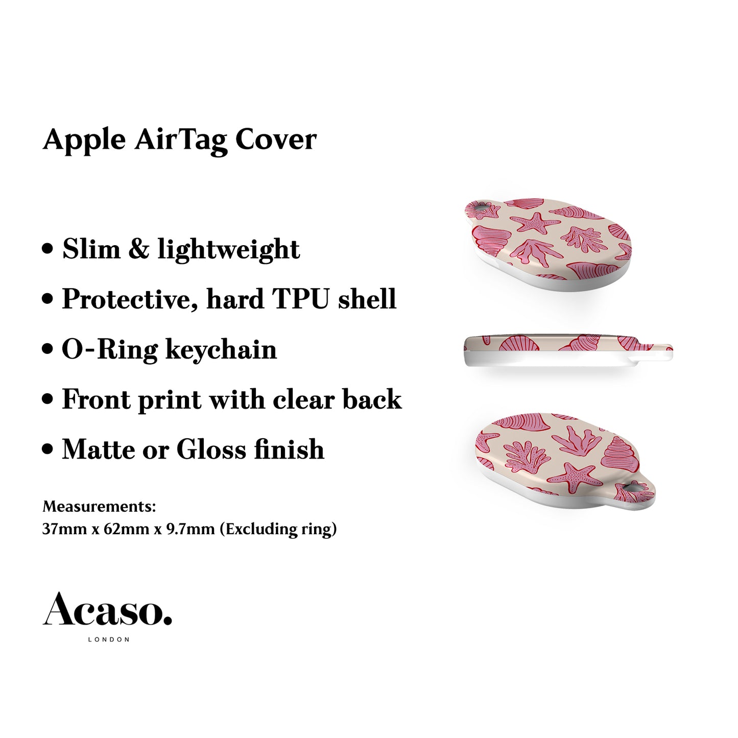 Corals and Pink Shells AirTag Holder