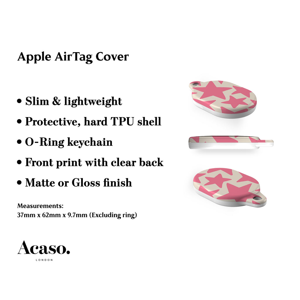 Pink Stars AirTag Holder