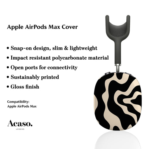 Abstract Wavy Black AirPods Max Cover