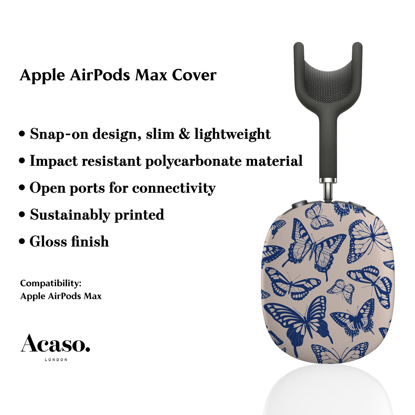 Blue Butterflies AirPods Max Cover