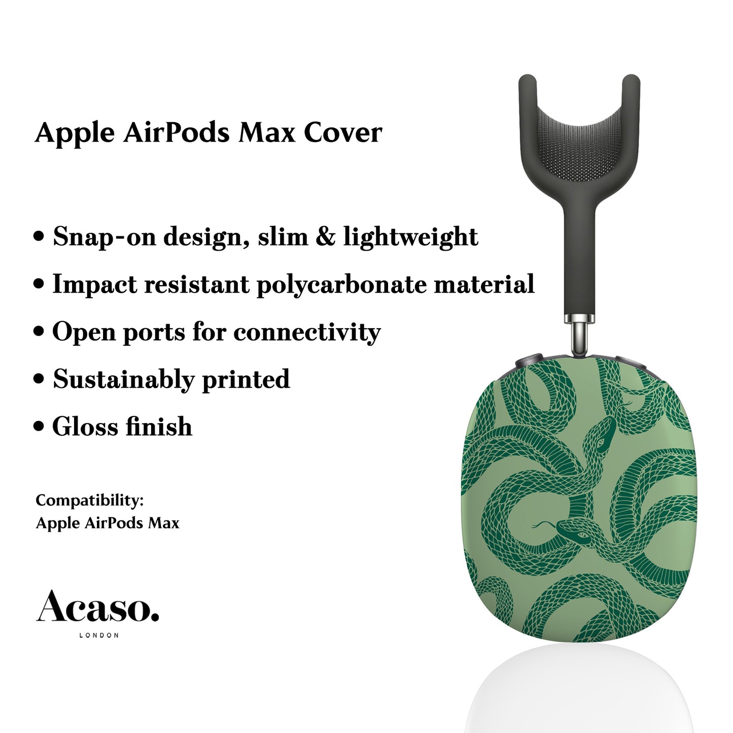Green Snakes AirPods Max Cover