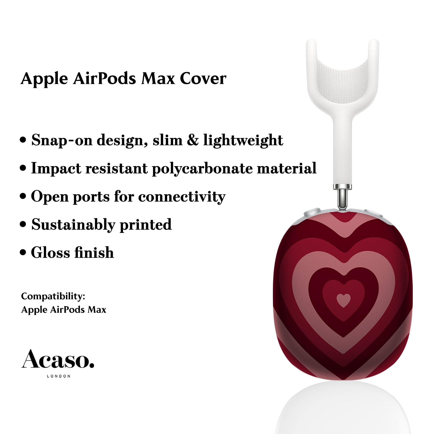 Retro Red Hearts AirPods Max Cover