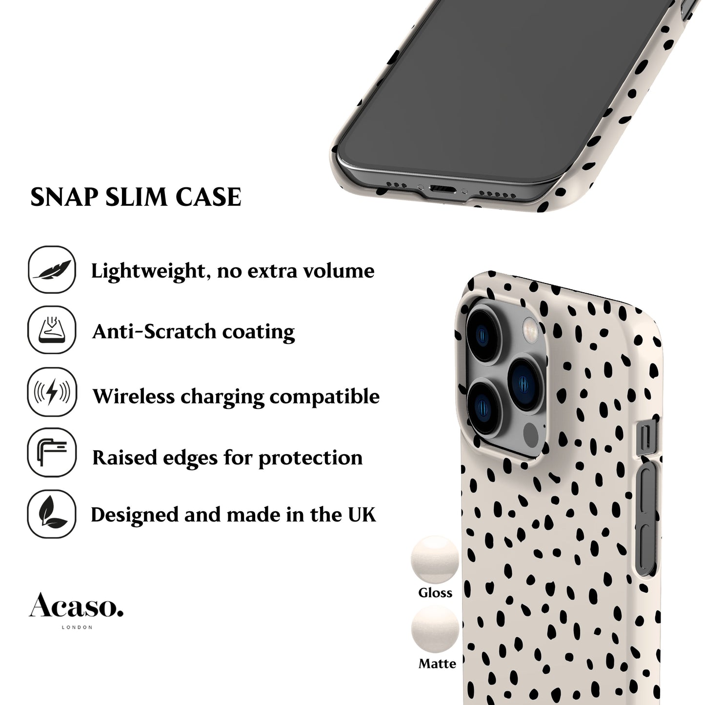 Ara Polka Dots White Phone Case