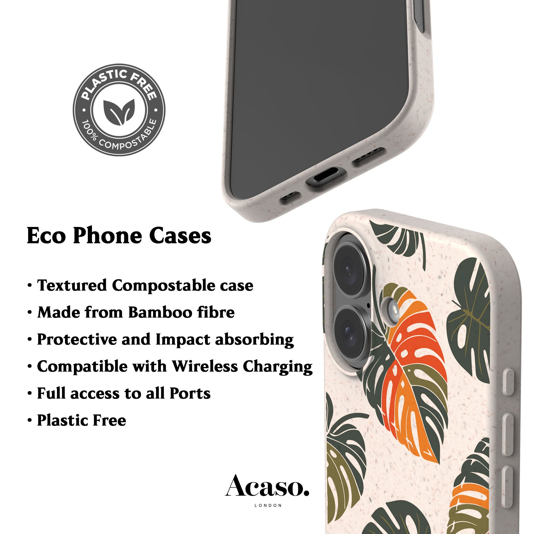 Autumn Monstera Eco-Friendly Phone Case