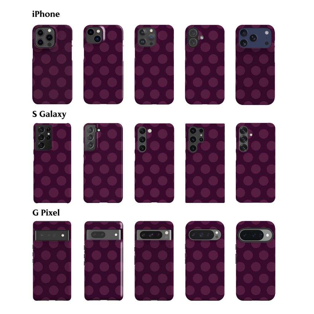 Dark Mulberry Dots Phone Case
