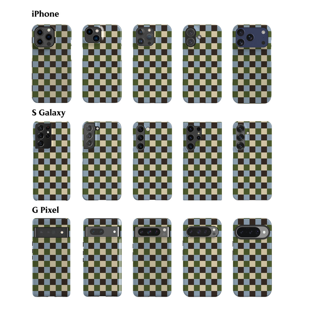 Autumn Moss Checkers Phone Case