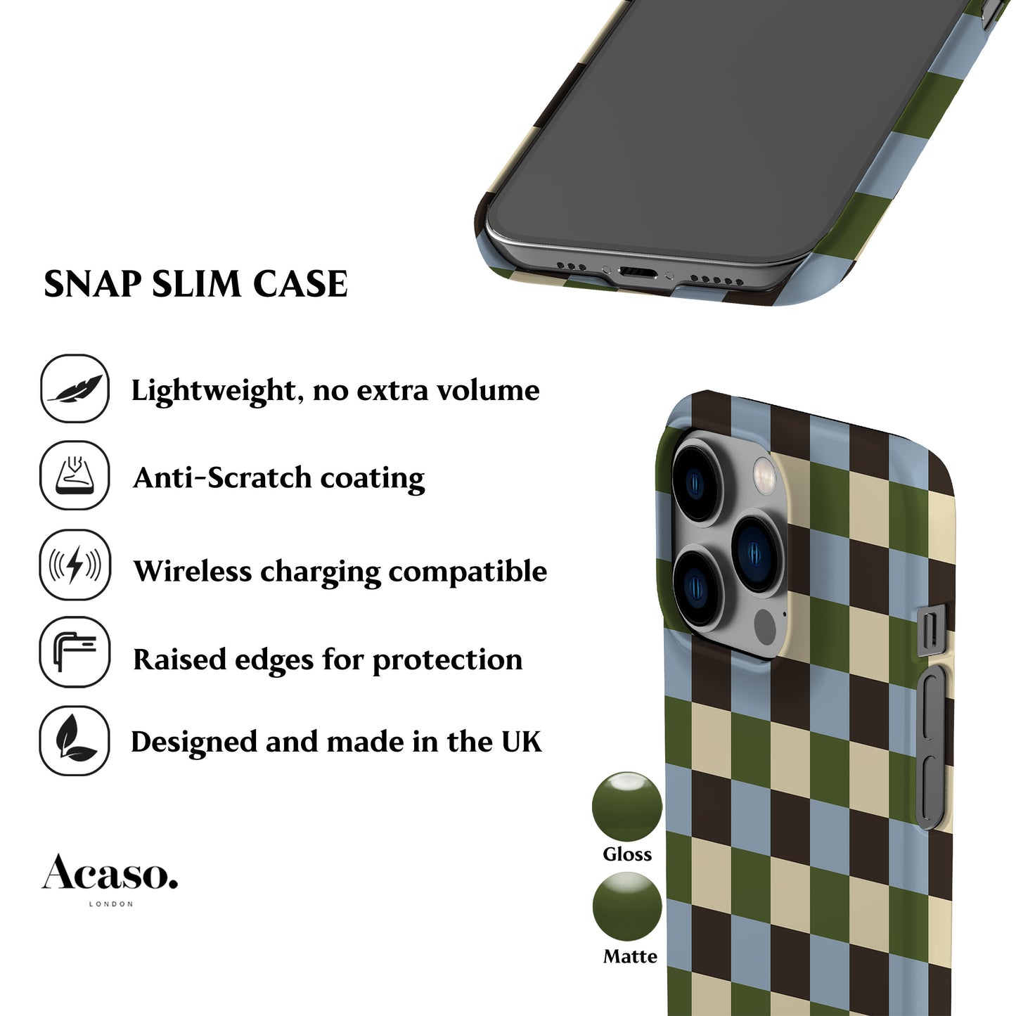 Autumn Moss Checkers Phone Case