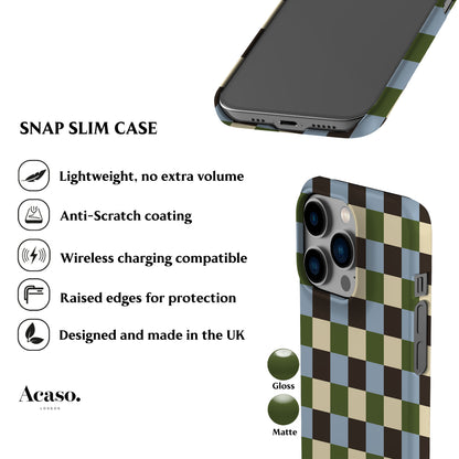 Autumn Moss Checkers Phone Case