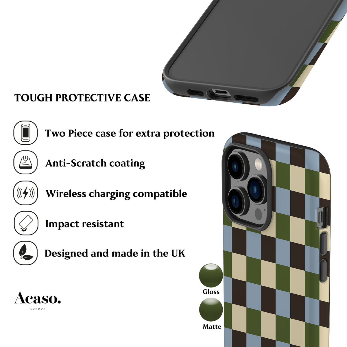 Autumn Moss Checkers Phone Case