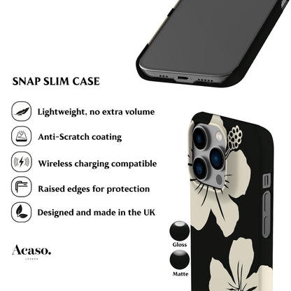 Bali Flowers Black Phone Case