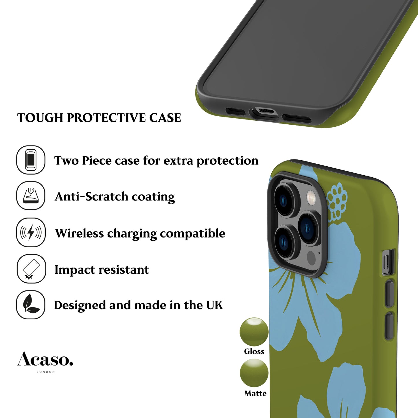 Bali Flowers Green Phone Case