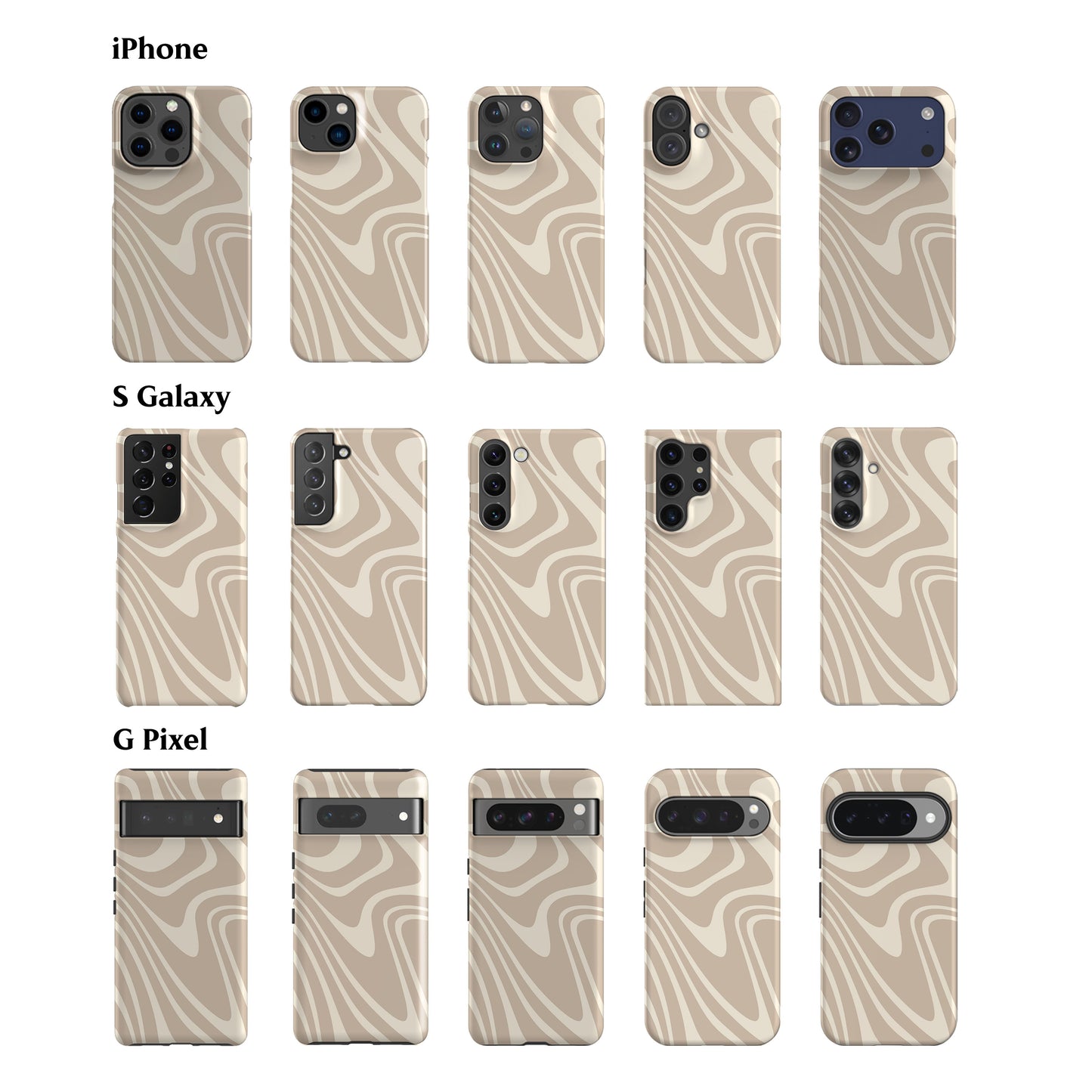 Beige Waves Phone Case