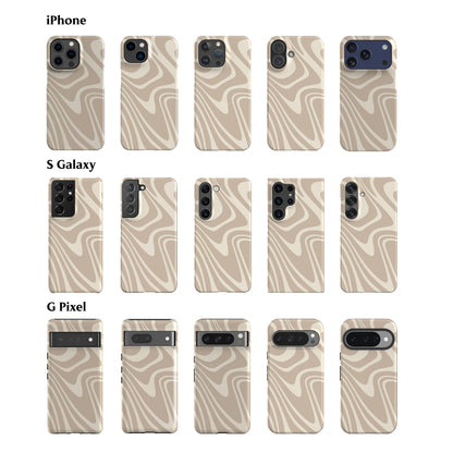 Beige Waves Phone Case