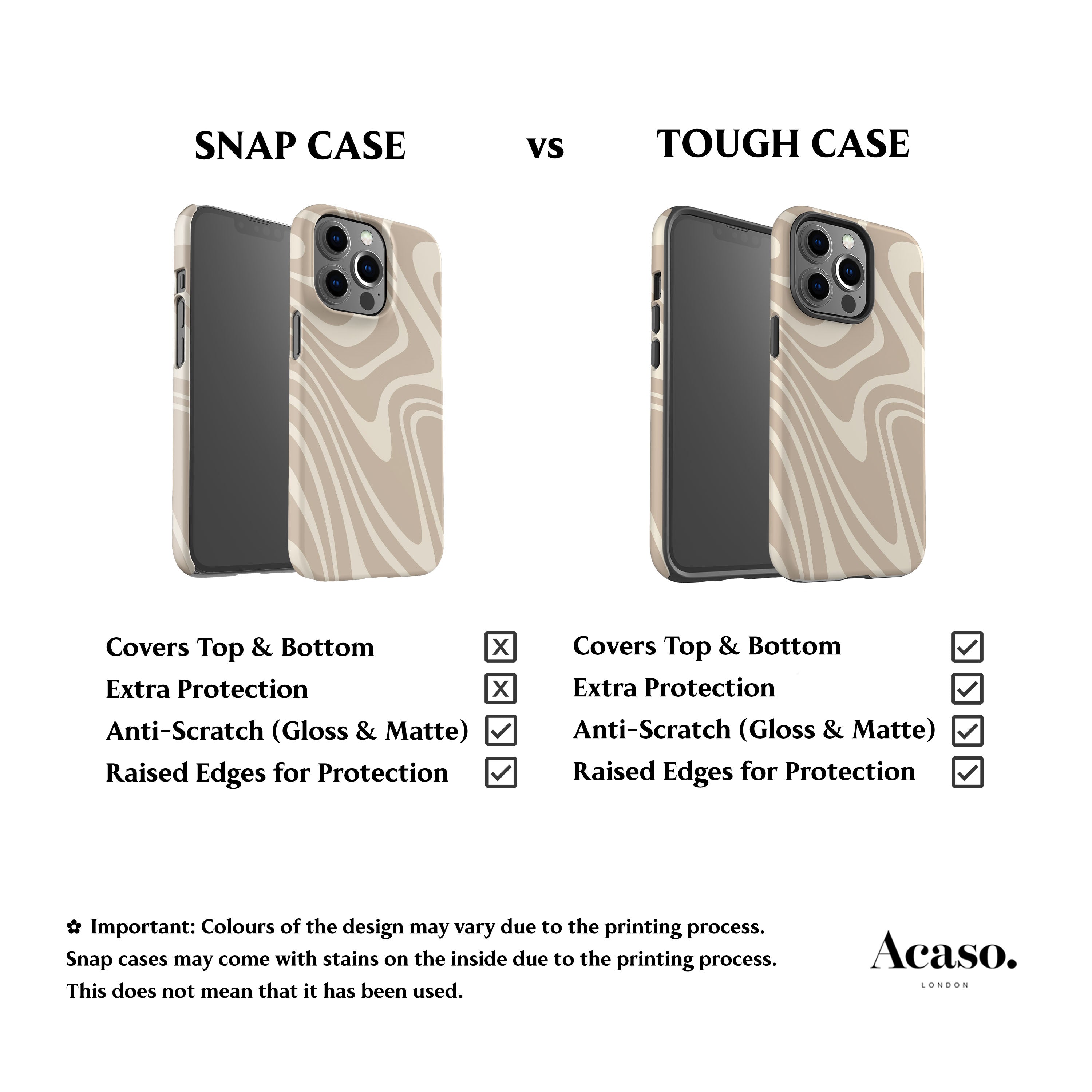 Beige Waves Phone Case