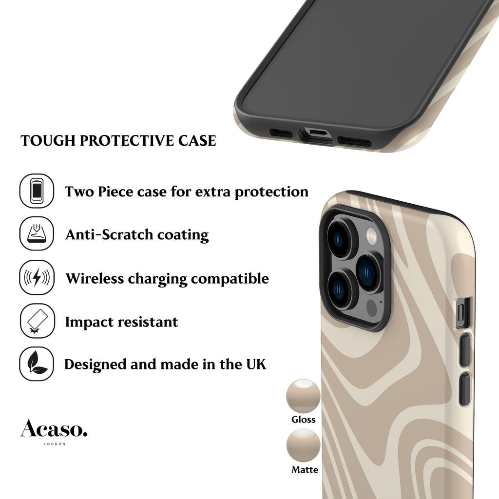 Beige Waves Phone Case