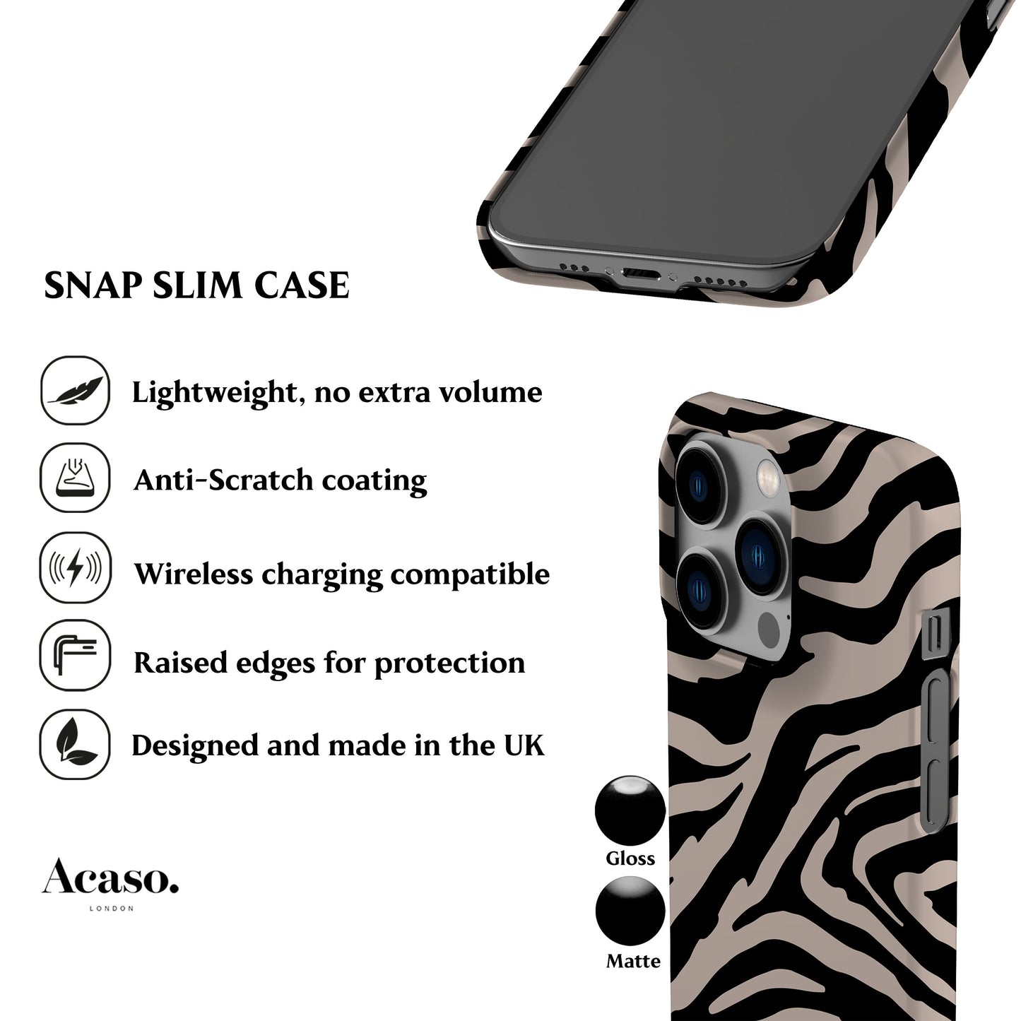 Black Zebra Phone Case