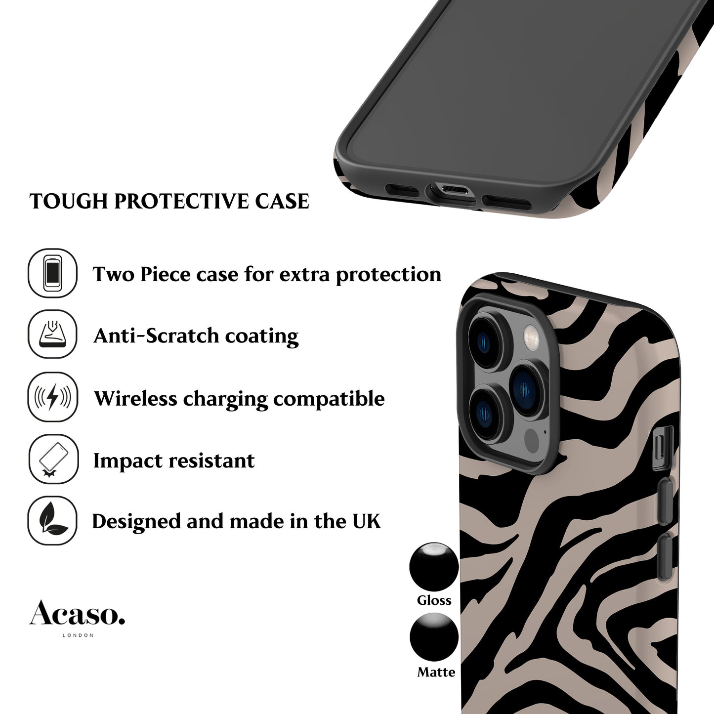 Black Zebra Phone Case