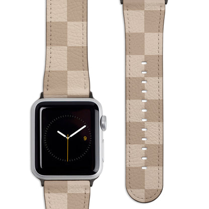 Cream Checkered Apple Watch Strap