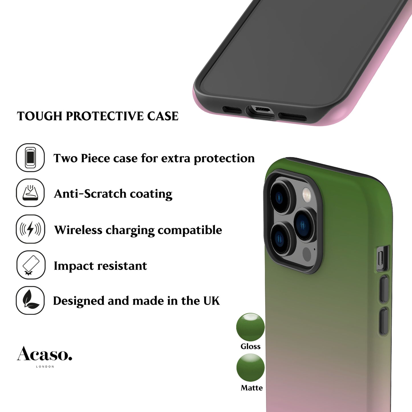 Strawberry Matcha Gradient Phone Case