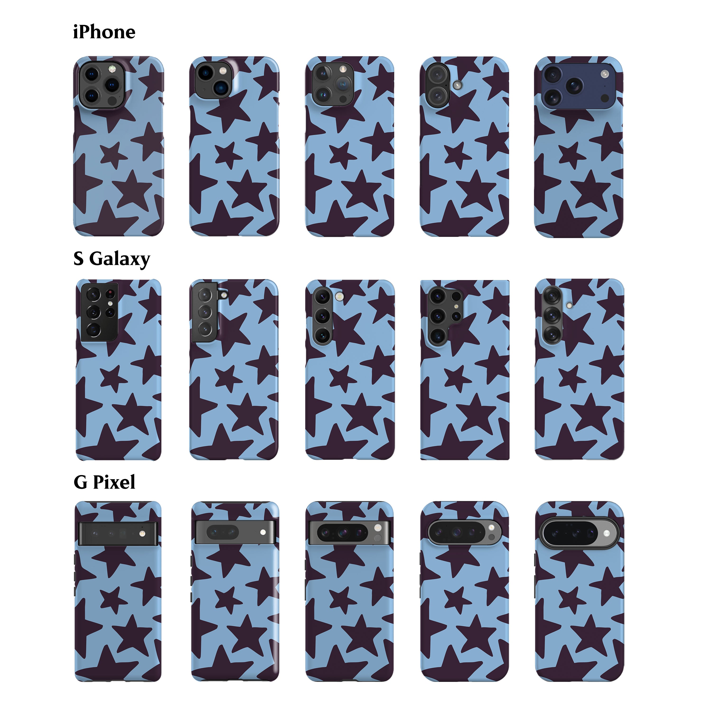Blueberry Big Stars Phone Case
