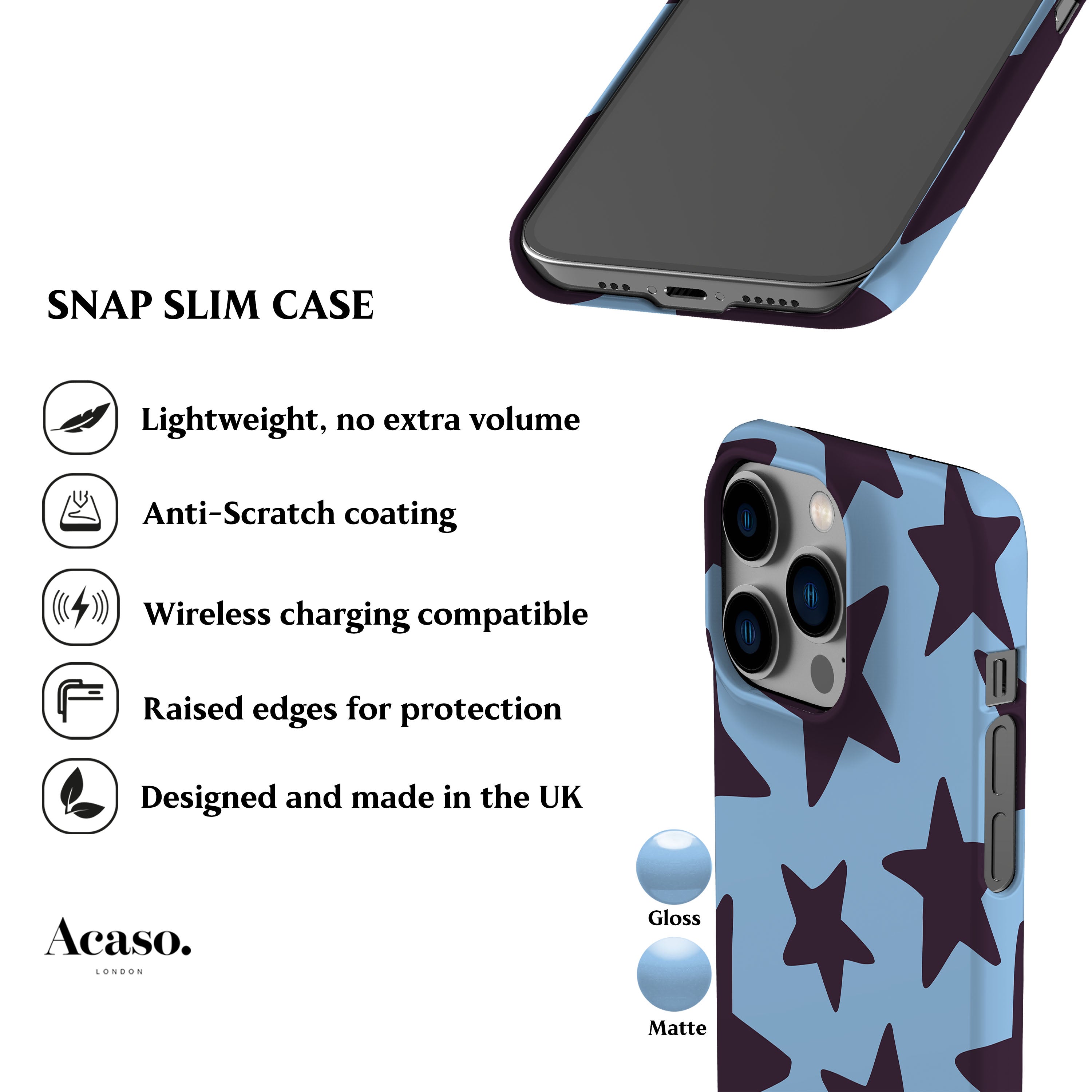 Blueberry Big Stars Phone Case