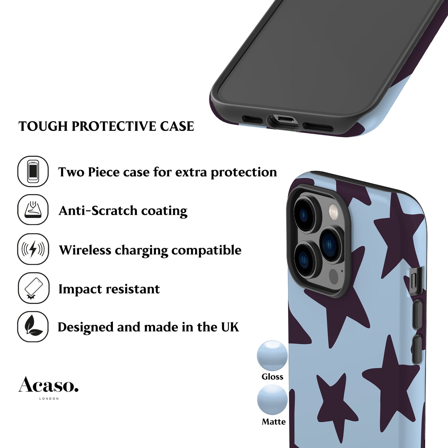 Blueberry Big Stars Phone Case