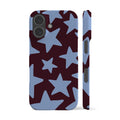 Big Wonky Stars Burgundy Blue Phone Case