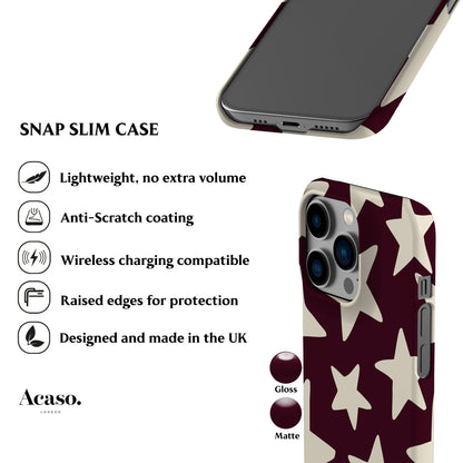 Dark Plum Big Stars Phone Case