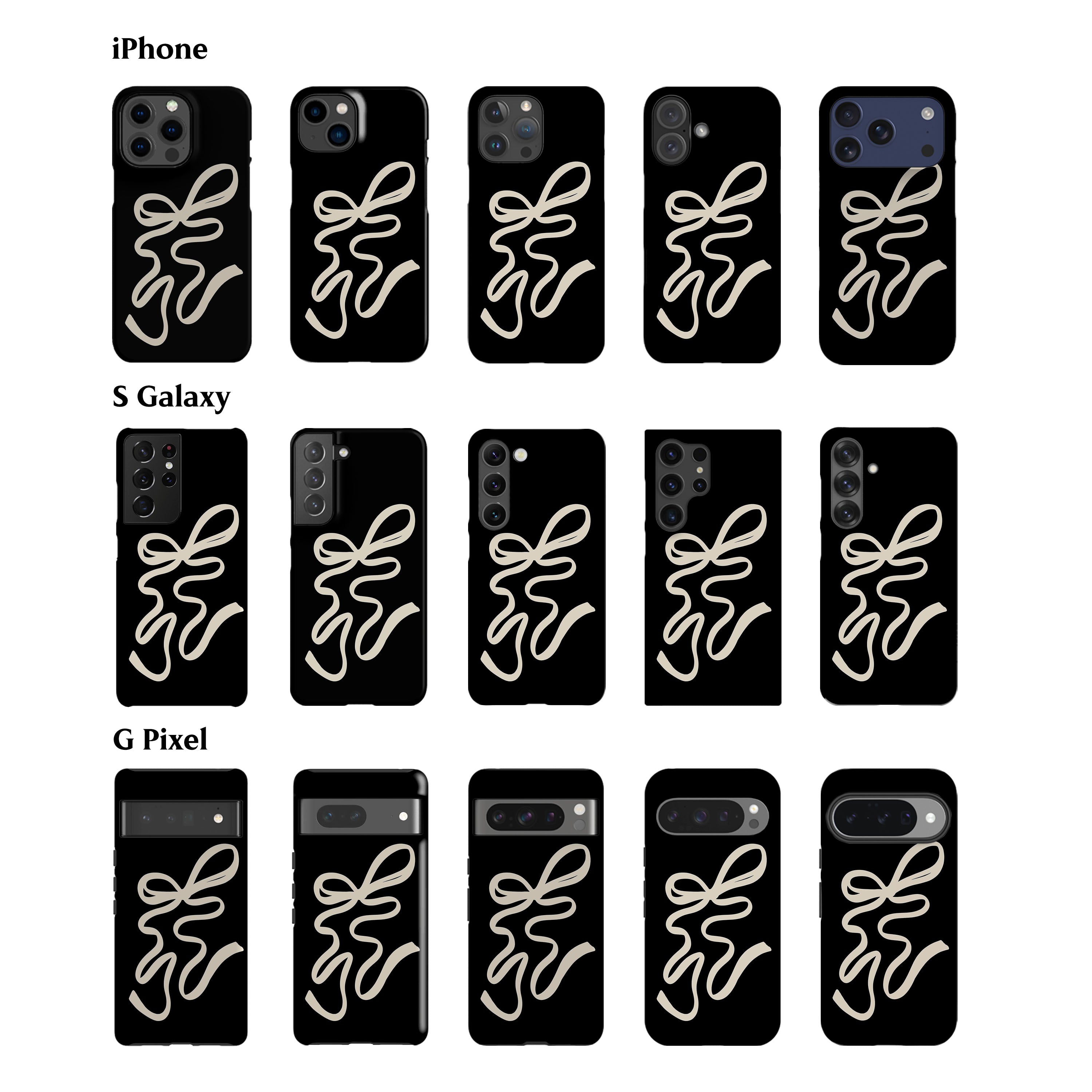 Cream Ribbon Phone Case