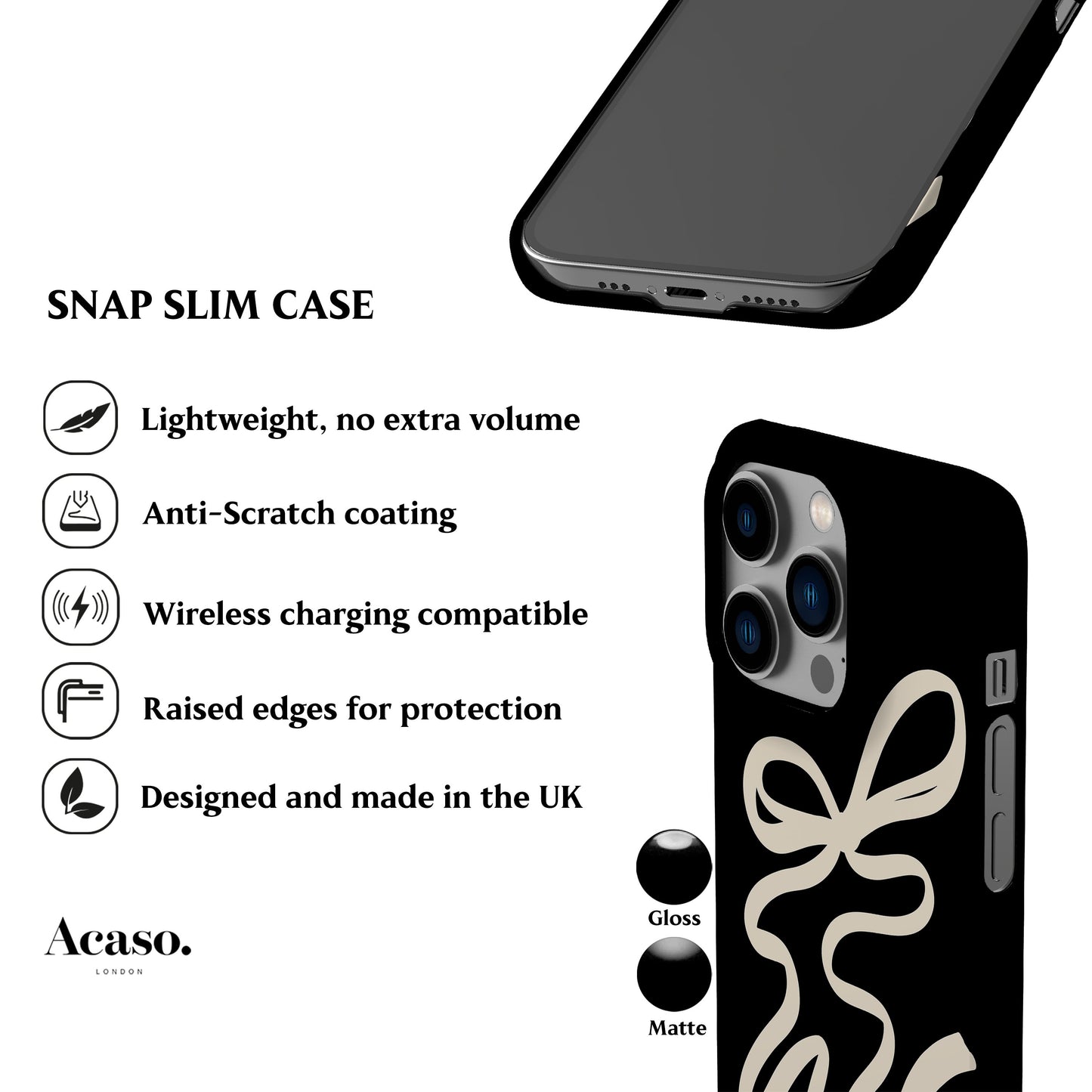 Cream Ribbon Phone Case