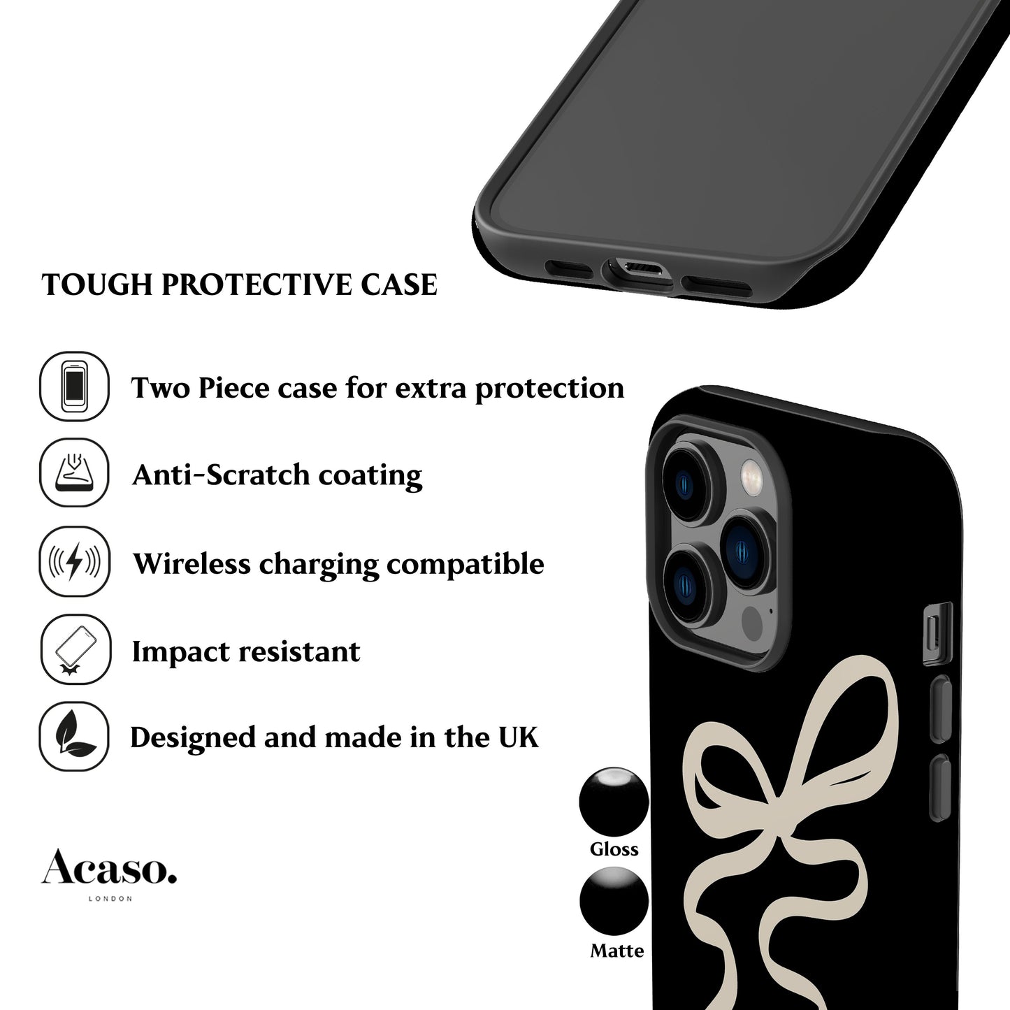 Cream Ribbon Phone Case