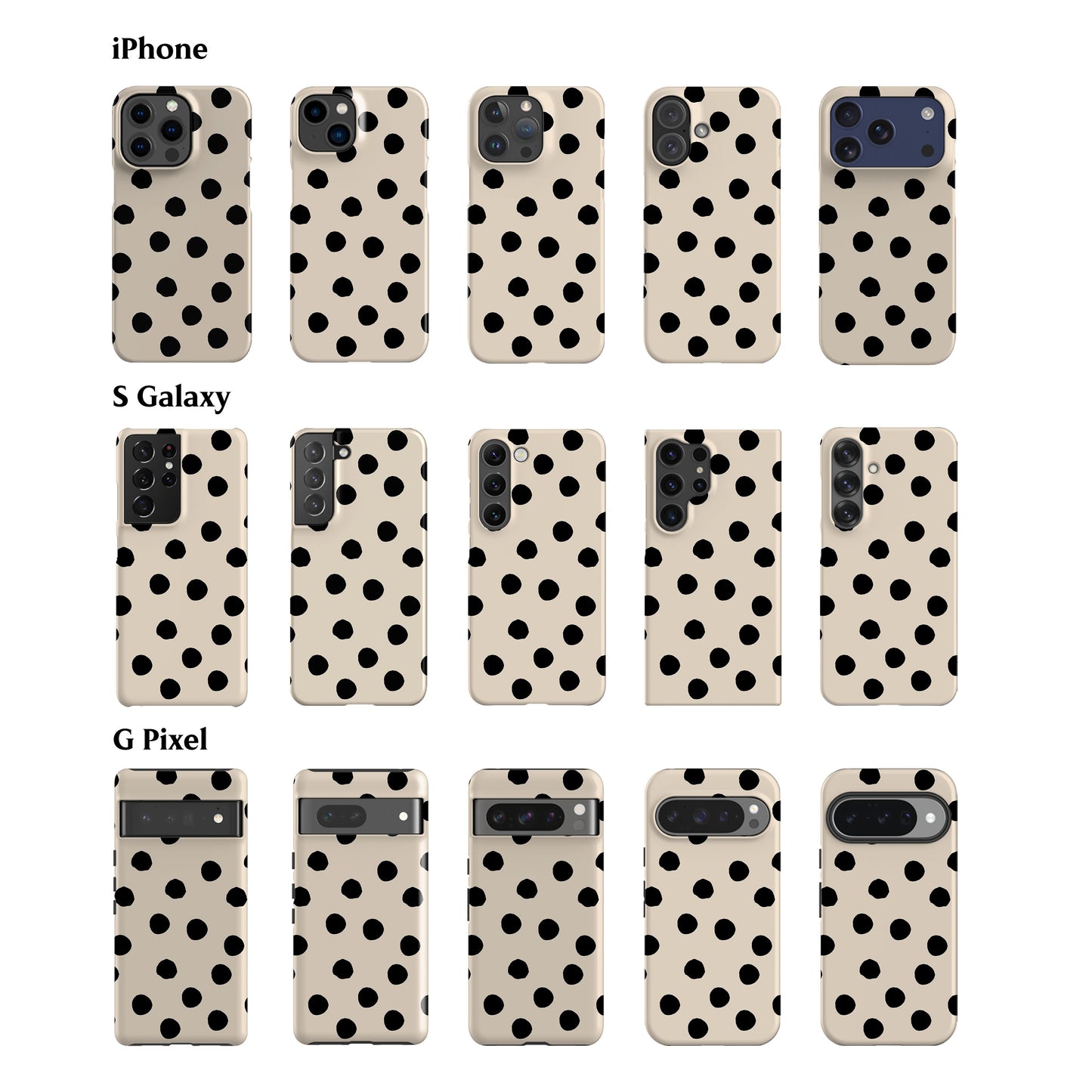 Cream Ella Dots Phone Case