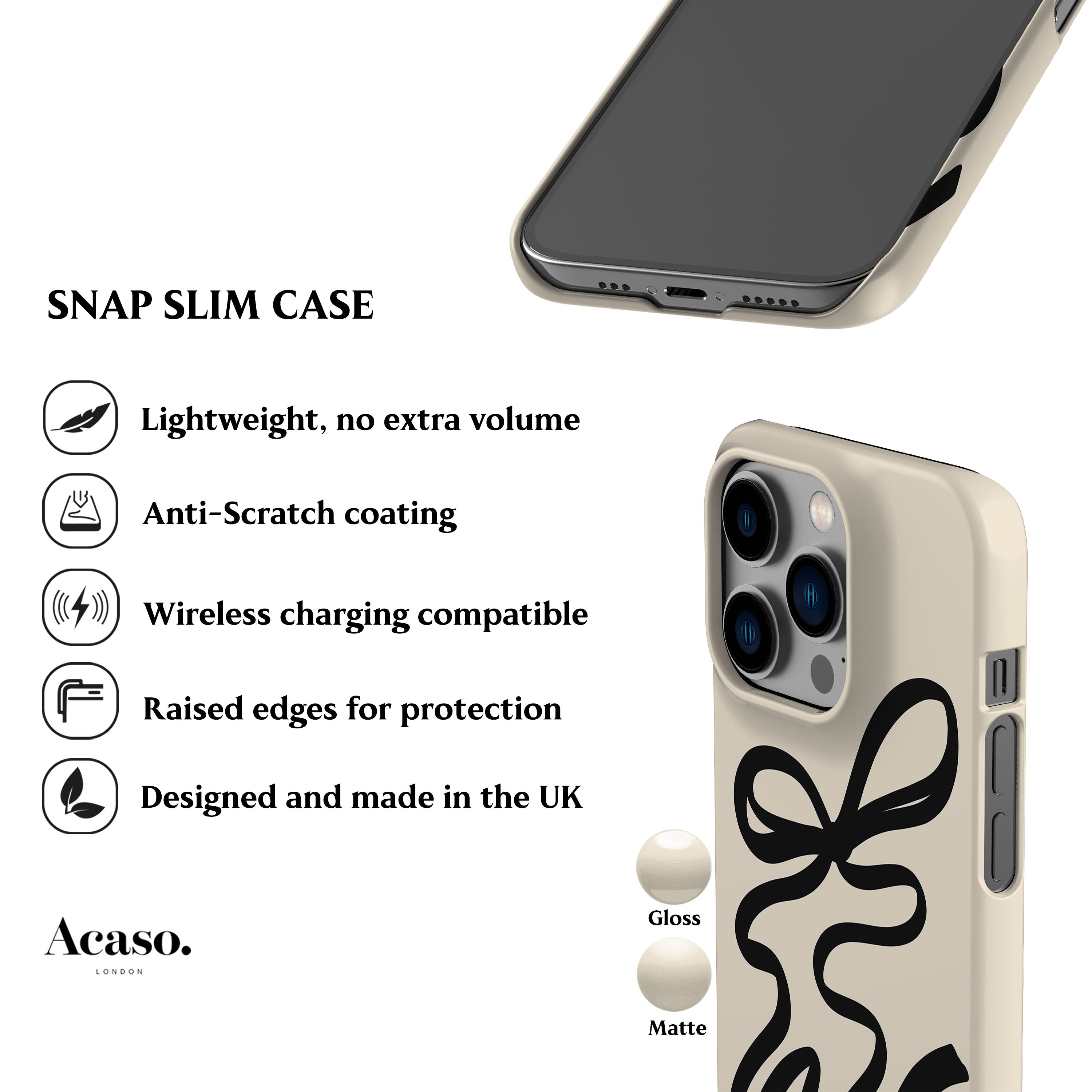 Black Ribbon Phone Case