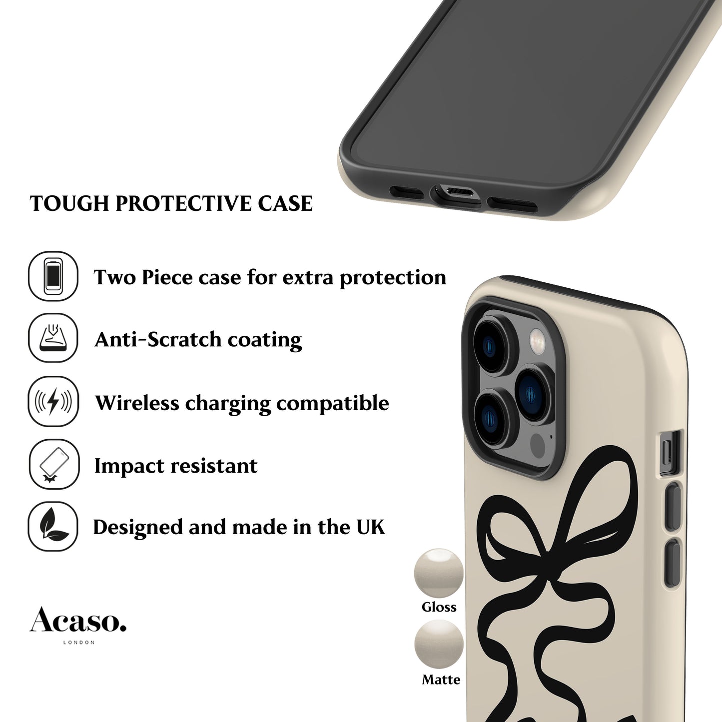 Black Ribbon Phone Case