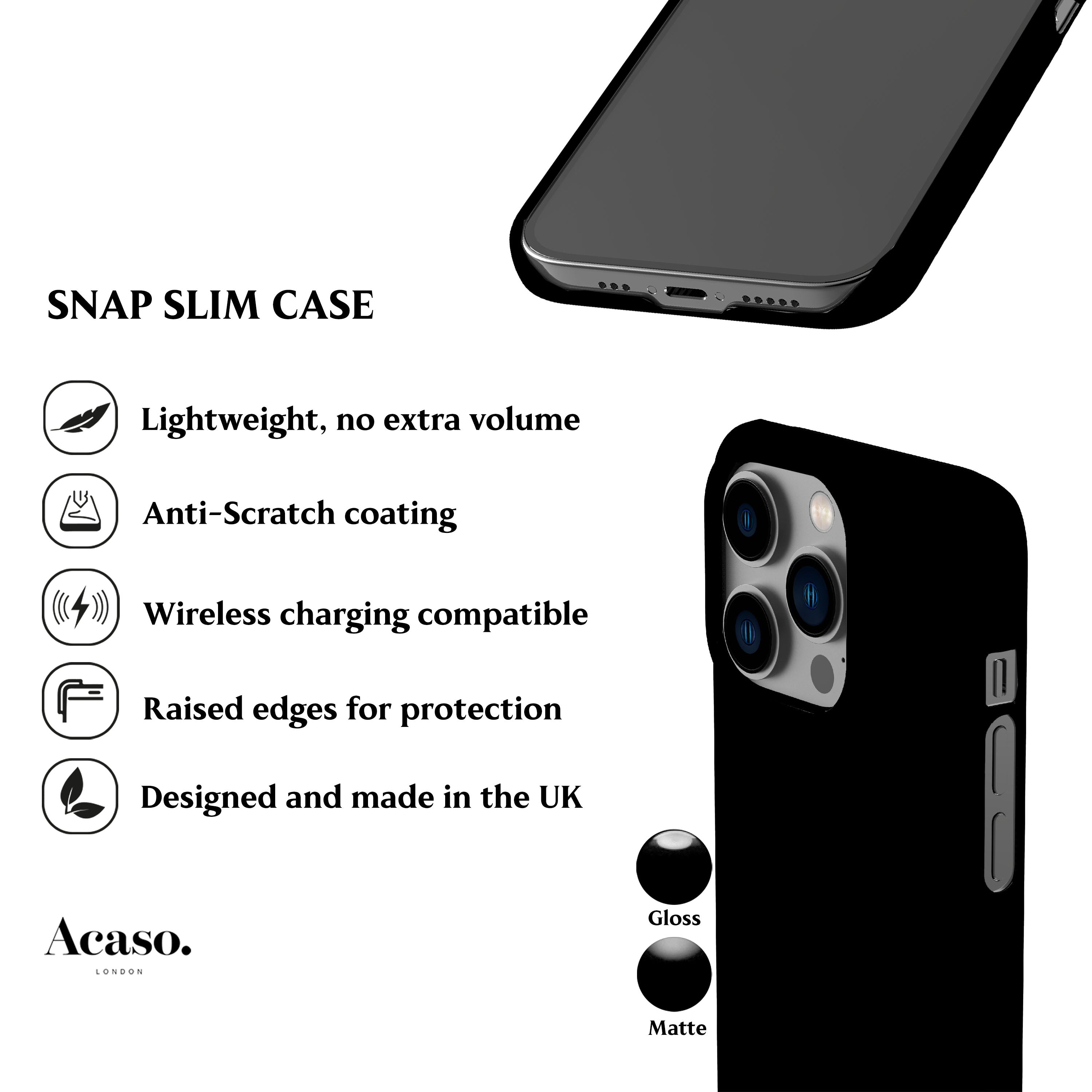 Solid Black Phone Case