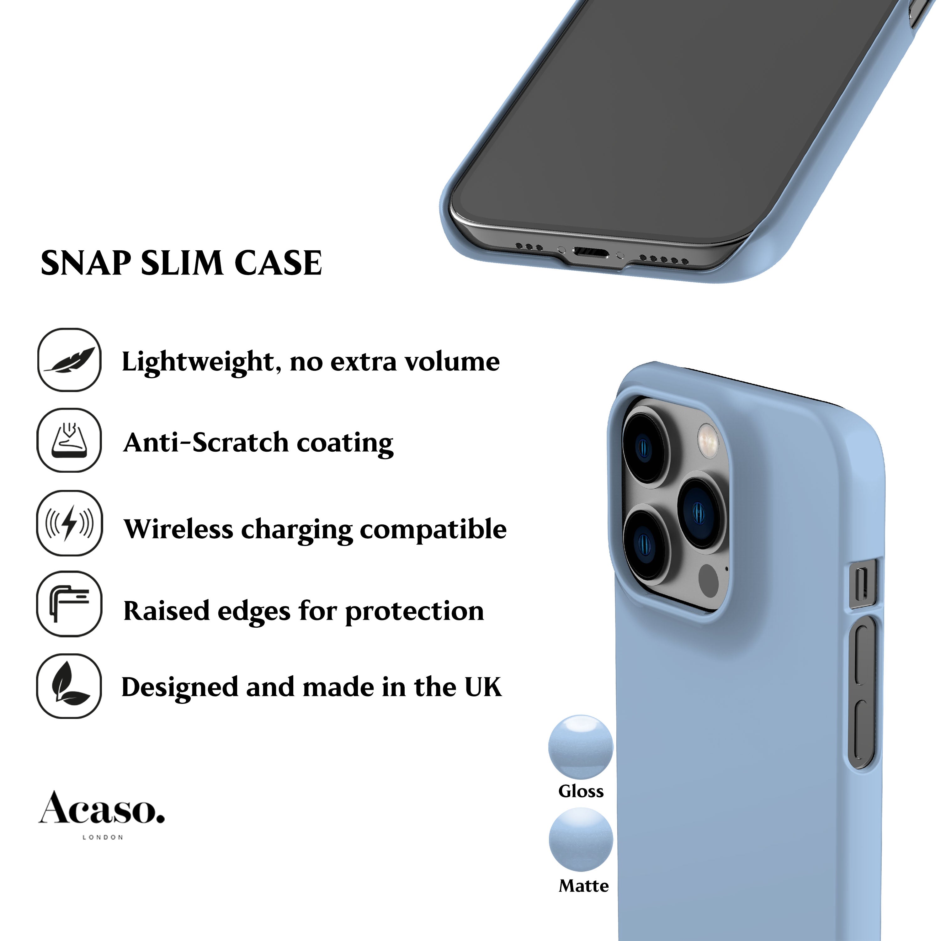 Solid Ice Blue Phone Case