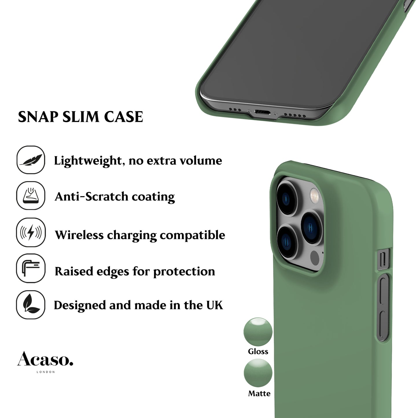 Solid Mineral Green Phone Case