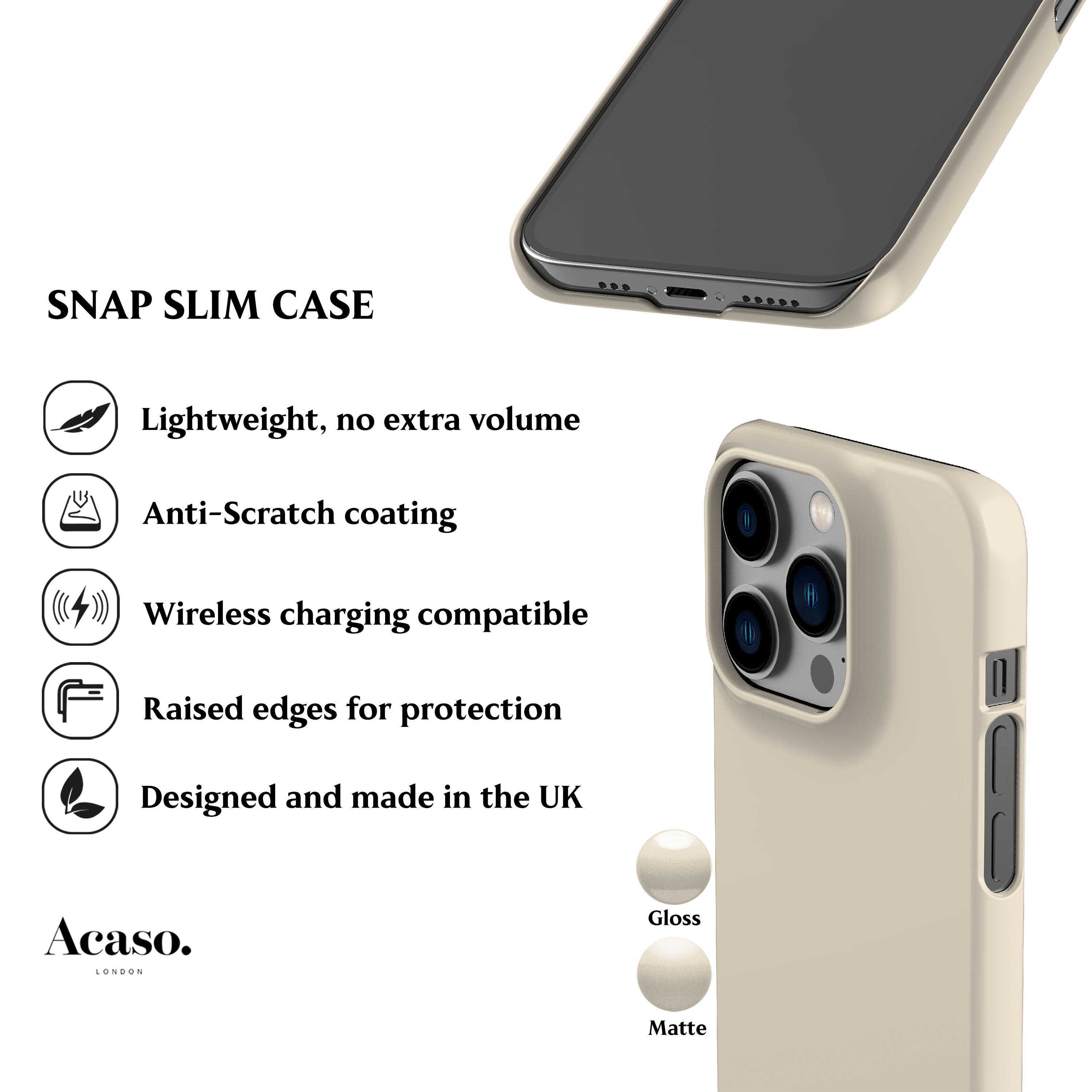 Solid Off White Phone Case
